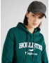 HOLLISTER Bluză de molton verde smarald / alb - Pled.ro