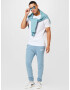 HOLLISTER Pantaloni albastru deschis / alb - Pled.ro