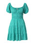 HOLLISTER Rochie de vară verde / alb - Pled.ro