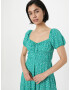 HOLLISTER Rochie de vară verde / alb - Pled.ro