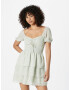 HOLLISTER Rochie verde pastel / alb - Pled.ro