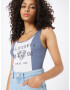 HOLLISTER Top albastru porumbel / negru / alb - Pled.ro