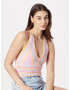 HOLLISTER Top brodat albastru deschis / galben deschis / roz - Pled.ro