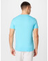 HOLLISTER Tricou albastru aqua / alb - Pled.ro