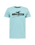 HOLLISTER Tricou albastru aqua / negru - Pled.ro