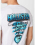 HOLLISTER Tricou albastru aqua / negru / alb - Pled.ro