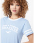 HOLLISTER Tricou albastru deschis / alb - Pled.ro