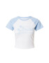 HOLLISTER Tricou albastru deschis / alb - Pled.ro