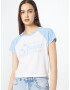 HOLLISTER Tricou albastru deschis / alb - Pled.ro