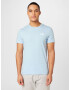 HOLLISTER Tricou albastru deschis / alb - Pled.ro