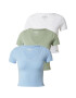 HOLLISTER Tricou albastru deschis / kaki / alb - Pled.ro