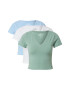 HOLLISTER Tricou albastru deschis / verde pastel / alb - Pled.ro