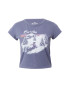 HOLLISTER Tricou albastru fumuriu / alb - Pled.ro