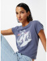 HOLLISTER Tricou albastru fumuriu / alb - Pled.ro