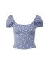 HOLLISTER Tricou albastru fumuriu / alb - Pled.ro