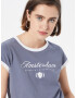 HOLLISTER Tricou albastru porumbel / alb - Pled.ro