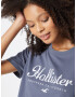 HOLLISTER Tricou albastru porumbel / alb - Pled.ro