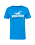 HOLLISTER Tricou azuriu / alb - Pled.ro