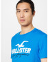 HOLLISTER Tricou azuriu / alb - Pled.ro