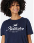 HOLLISTER Tricou bleumarin / alb - Pled.ro