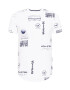 HOLLISTER Tricou bleumarin / alb murdar - Pled.ro