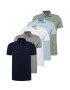 HOLLISTER Tricou bleumarin / albastru deschis / gri deschis / verde deschis / alb - Pled.ro