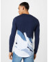 HOLLISTER Tricou bleumarin / albastru fumuriu / alb - Pled.ro