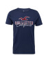 HOLLISTER Tricou bleumarin / roşu închis / alb - Pled.ro