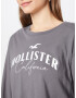 HOLLISTER Tricou gri / alb - Pled.ro