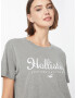 HOLLISTER Tricou gri / alb - Pled.ro