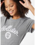 HOLLISTER Tricou gri / alb - Pled.ro