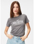 HOLLISTER Tricou gri / alb - Pled.ro