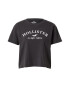 HOLLISTER Tricou gri metalic / alb - Pled.ro