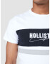 HOLLISTER Tricou gri / negru / alb - Pled.ro