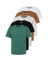 HOLLISTER Tricou maro caramel / verde / negru / alb - Pled.ro