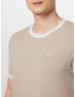 HOLLISTER Tricou maro deschis / alb - Pled.ro