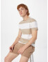 HOLLISTER Tricou maro deschis / alb - Pled.ro