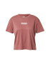 HOLLISTER Tricou maro ruginiu / alb - Pled.ro