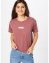 HOLLISTER Tricou maro ruginiu / alb - Pled.ro