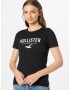 HOLLISTER Tricou negru / alb - Pled.ro