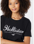 HOLLISTER Tricou negru / alb - Pled.ro