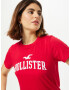 HOLLISTER Tricou roșu / alb - Pled.ro