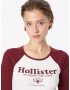 HOLLISTER Tricou roșu bordeaux / alb - Pled.ro