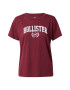 HOLLISTER Tricou roșu burgundy / alb - Pled.ro