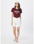 HOLLISTER Tricou roșu burgundy / alb - Pled.ro