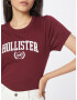 HOLLISTER Tricou roșu burgundy / alb - Pled.ro