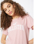 HOLLISTER Tricou roz / alb - Pled.ro