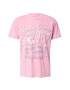 HOLLISTER Tricou roz / alb - Pled.ro