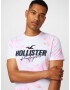 HOLLISTER Tricou roz / negru / alb murdar - Pled.ro