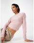 HOLLISTER Tricou roz pastel / alb - Pled.ro